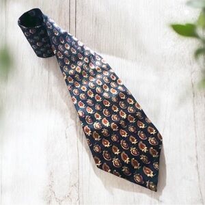 RALPH LAUREN CHAPS Silk Tie VINTAGE Great Condition Blue Gold FAST SHIPPING